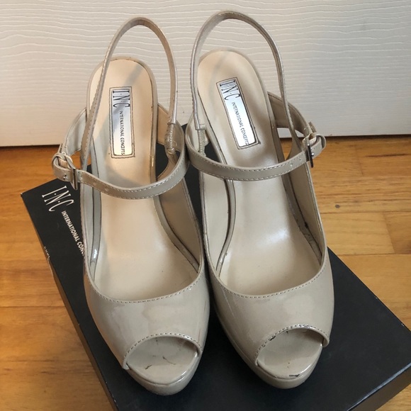 INC Peep Toe Nude Heels - Picture 3 of 7